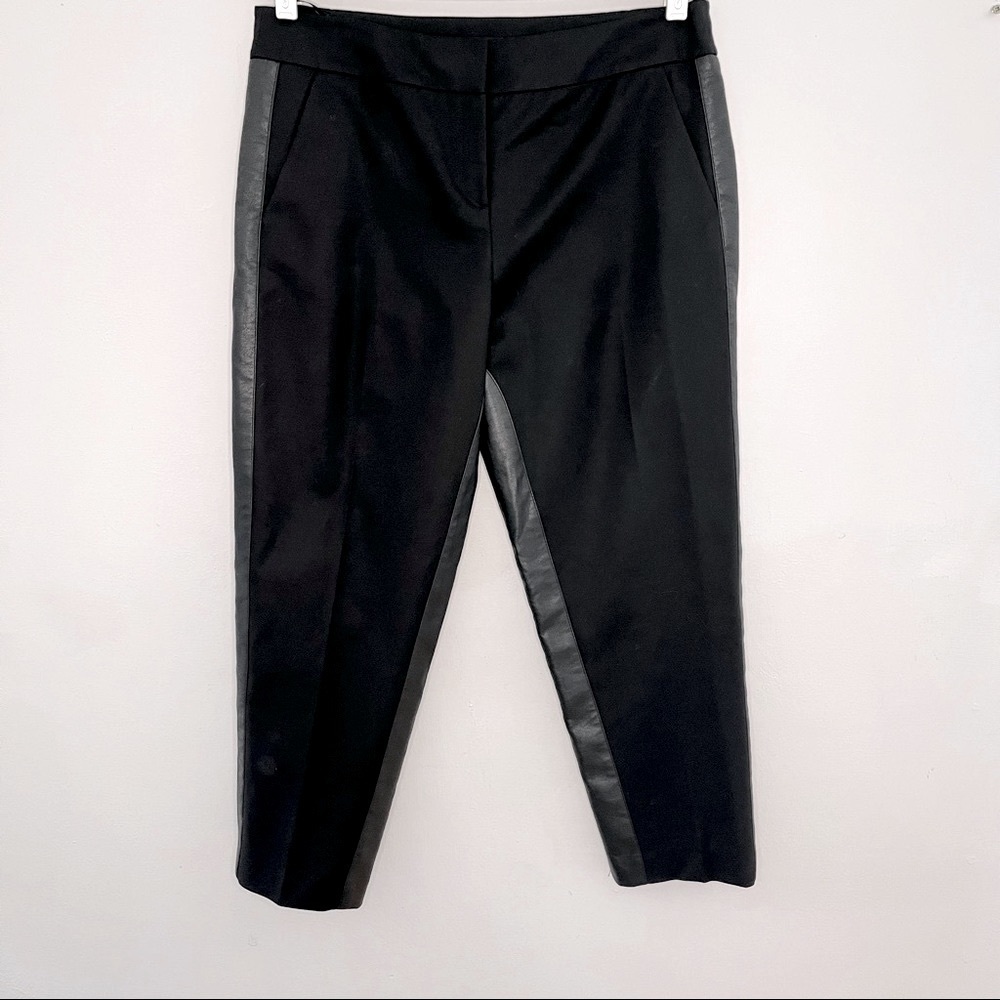 Karen Millen Cropped Trouser with Leather Side Stripe